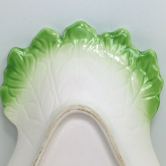 Celery Shaped Ceramic Dish Vintage Japan Vegetable Bok Choy Bowl Decor Display - Picture 6 of 12